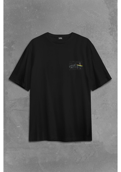 Shine On You Crazy Diamond Adesıvo Pink Floyd Işık Sırt Ön Baskılı Oversize Tişört T-Shirt fiyatları