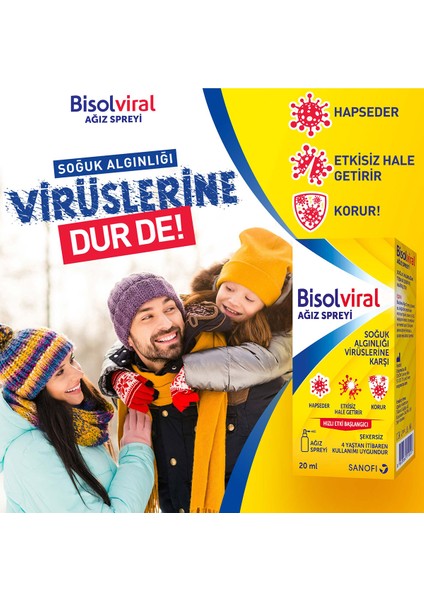 Yetişkin 9'lu Saşe 6 Milyar Bacillus Clausii Sporu İçeren Probiyotik + Bisolviral Sprey, Seyahat Paketi