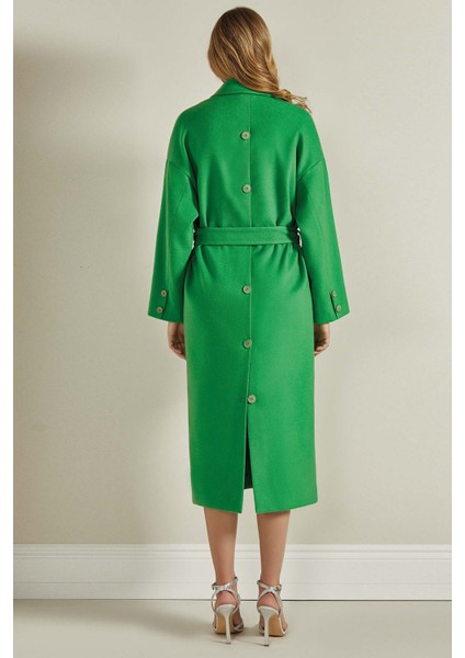 Erkek Yaka Yeşil Dokuma Kaban fiyatları