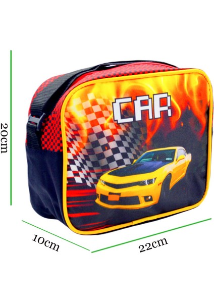3 Bölmeli Ilkokul Okul Sırt Çantası ve Beslenme Çantası Car Siyah fırsatları
