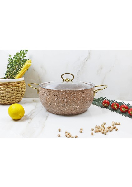 Evita Eco Gold Granit 24 cm Derin Tencere