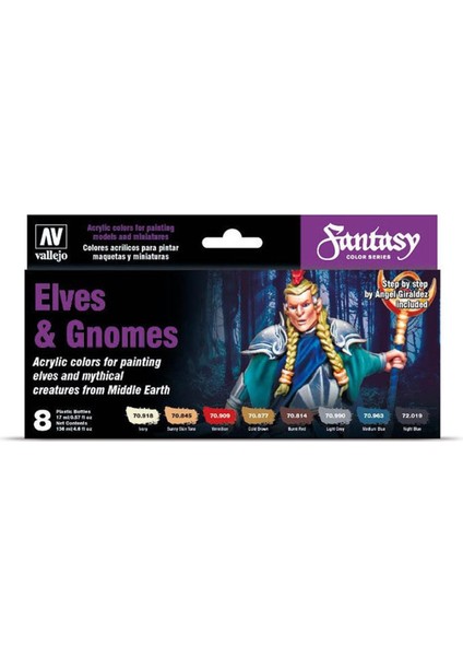70242 8x18 ml. Elves & Gnomes, by Angel Giraldez, Model Color Serisi Model Boyası Seti modelleri
