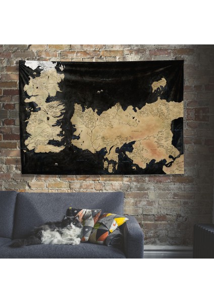 Game Of Thrones Map Duvar Örtüsü - 100 cm x 135 cm