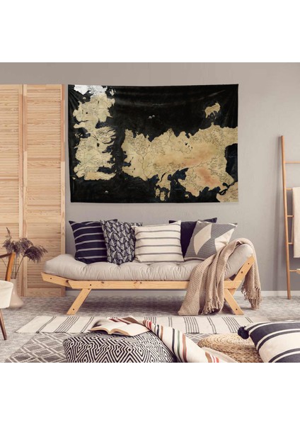 Game Of Thrones Map Duvar Örtüsü - 100 cm x 135 cm