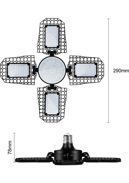 Hidroponik Full Spectrum Kapalı Alan Bitki Grow 200W LED Panel 4 Kollu Yetiştirme Lambası