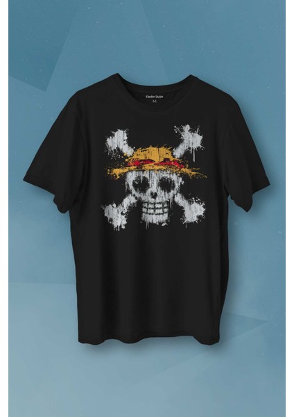 Şapkalı One Piece Anime Baskılı Tişört T-Shirt