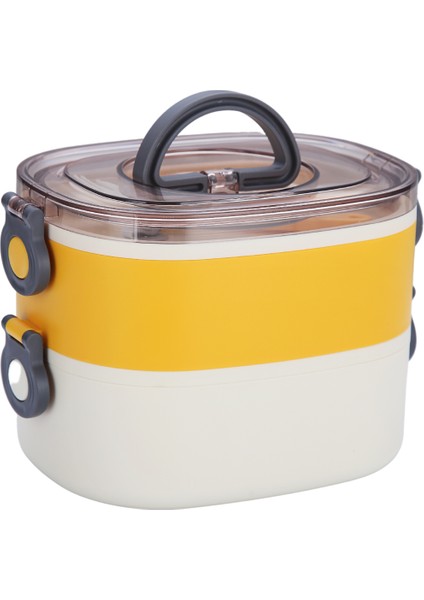 Bento 1200ml Çift Renkli Lunchbox Yeni Koleksiyon 2 Katlı Çelik Sefer Tası Yemek Kutusu
