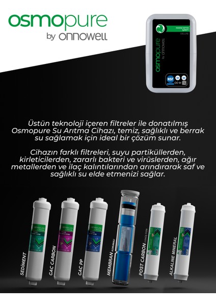 Deluxe Ters Osmoz Alkali Mineral Pompalı Su Arıtma Cihazı, Musluk