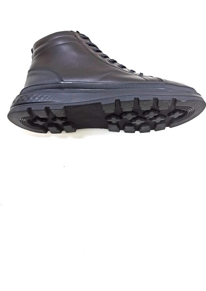 Siyah Deri Erkek Sneaker Bot Ayakkabı