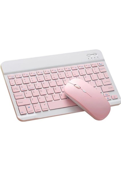 Mk-4 Kablosuz Ergonomik Apple-Android-Windows Manyetik Tablet Kılıf Uyumlu Klavye Mouse Kiti(Türkçe Q Klavye)