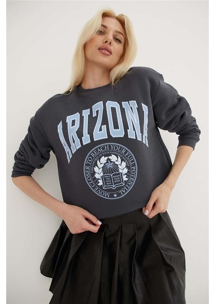 Baskılı Crop Sweat Antrasit fırsatları