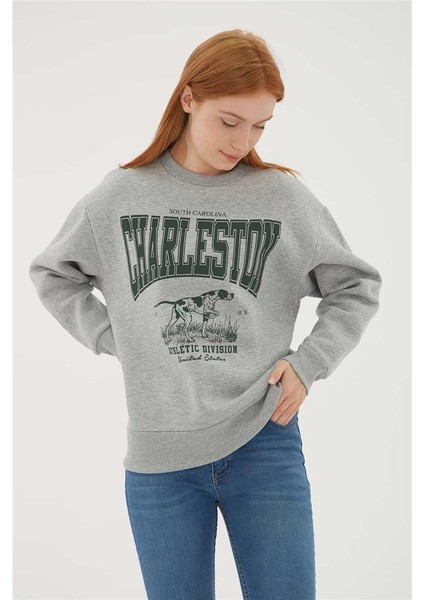 Baskılı Sweat Gri Melanj fiyatları