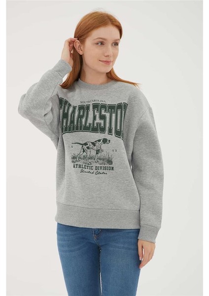 Baskılı Sweat Gri Melanj fırsatları