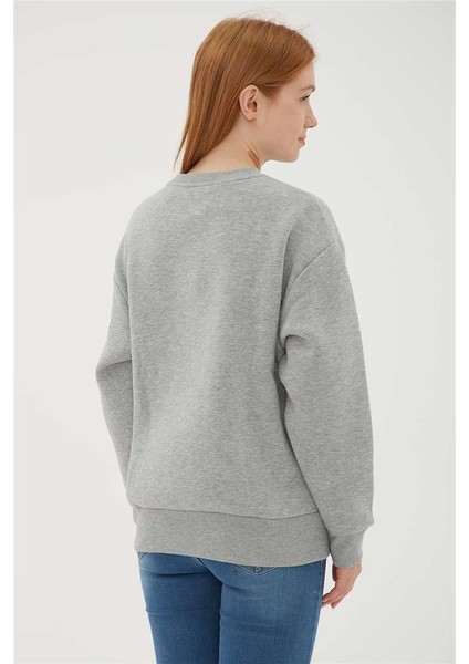 Baskılı Sweat Gri Melanj indirimleri