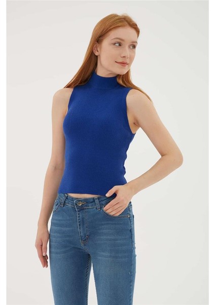 Yarım Balıkçı Triko Bluz Saks modelleri
