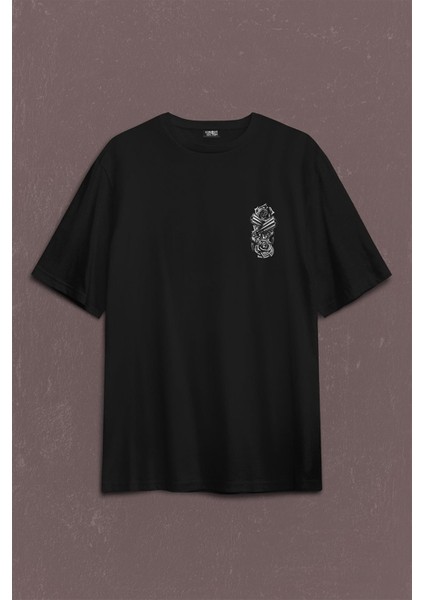 Smith Wesson Revolver Gungs Tabanca Gül Beyaz Sırt Ön Baskılı Oversize Tişört T-Shirt