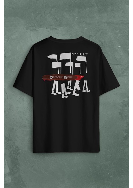 Depeche Mode Spirit New Wave Grey Charcoal Sırt Ön Baskılı Oversize Tişört T-Shirt