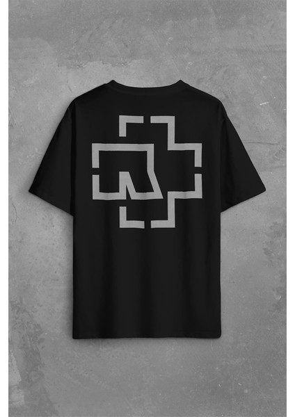 Rammstein Till Lindemann Logo Sırt Ön Baskılı Oversize Tişört T-Shirt fiyatları