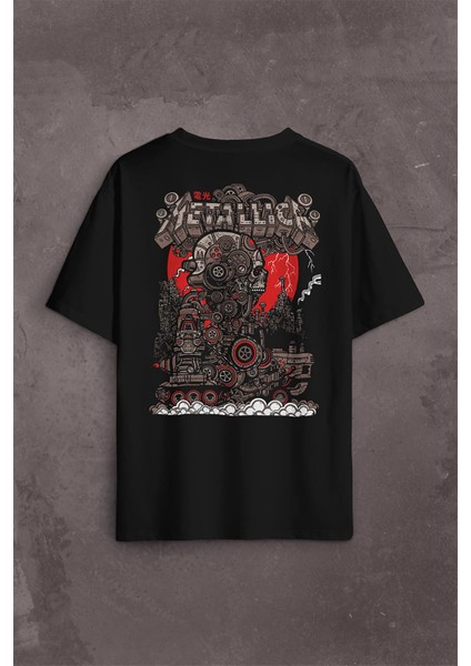 Metallica New Yeni 2k Rock Metal Music Kırk James Lars Robert Sırt Ön Baskılı Oversize Tişört T-Shirt