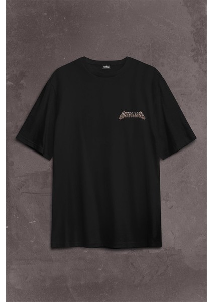 Metallica New Yeni 2k Rock Metal Music Kırk James Lars Robert Sırt Ön Baskılı Oversize Tişört T-Shirt fiyatları