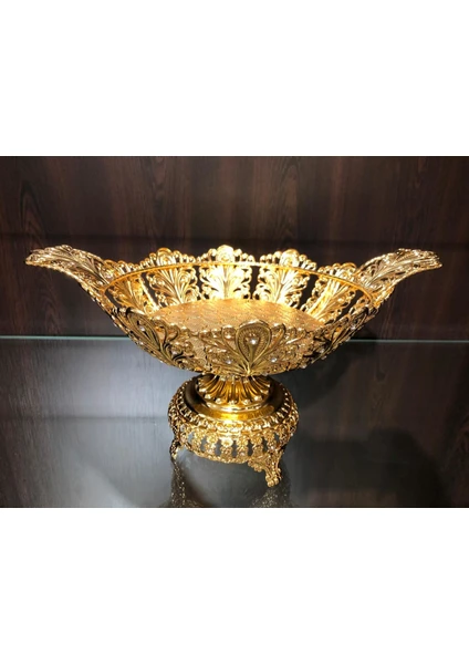 Gold Kristal Taşlı Ayaklı Gondol Çikolatalık LKM-414