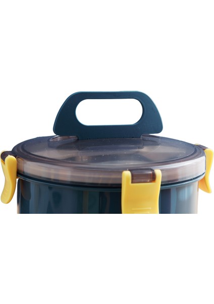 Bento 1600 ml Yuvarlak Lunchbox Yeni Koleksiyon Çift Katlı Çelik Sefer Tası Yemek Kutusu indirimleri