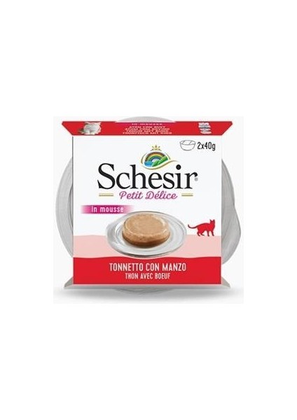 Delice Ton ve Sığırlı Kedi Mousse Mama 2 x 40 gr