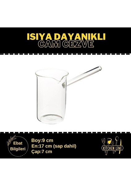 Borosilikat Ateşe Dayanıklı Cam Cezve FMA08534