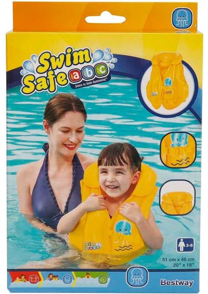Swim Safe Step B Bestway 32034 Şişme Can Yeleği 3-6 Yaş 51 Cm