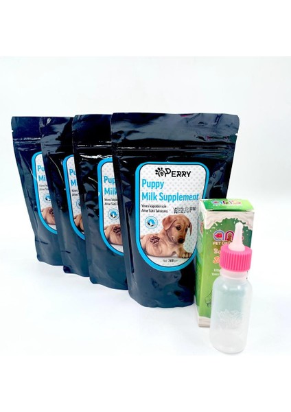 Yavru Köpek Süt Tozu 4 Adet + 60ML Biberon