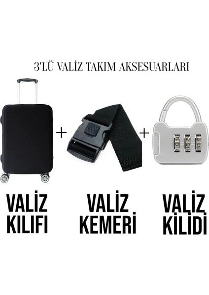 m Büyük Boy 3'lü Valiz Aksesuar Seti