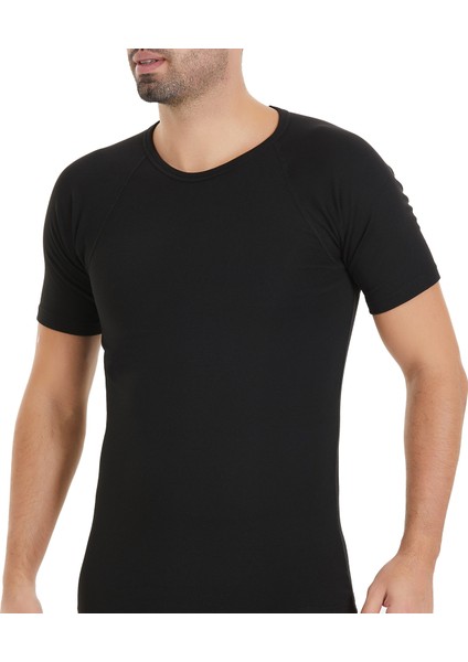 Erkek Siyah Termal Kısa Kol Tshirt