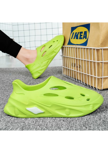 Yeni Düz Renk Basit Çift Delik Ayakkabı Yaz Giyim Rahat Eva Baotou Sandalet Moda Plaj Ayakkabıları (Yurt Dışından)