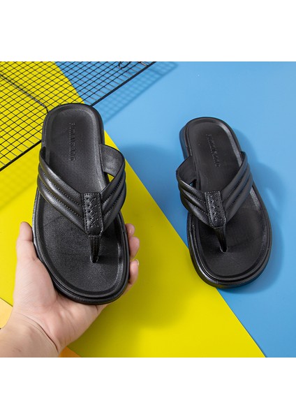 Yaz Yeni Plaj Flip Flop Rahat Erkekler Düz Renk Flip Flop Kabanlar Plaj Terlik Sandalet Yaz (Yurt Dışından)