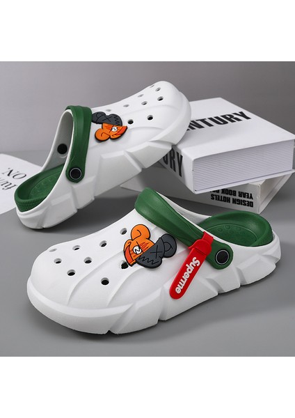 Erkek Delik Ayakkabı Yaz Yeni Moda Giyim Kaymaz Plaj Net Kırmızı Baotou Sandalet Açık Sürüş Terlik Yaz (Yurt Dışından) modelleri