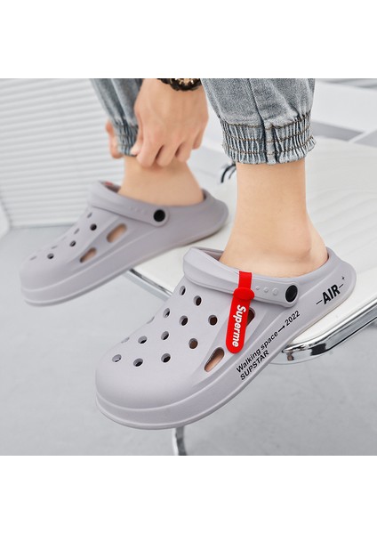 Erkekler ve Kadınlar Için Delik Ayakkabı Yaz Vietnamca Sürükleme Hissi Çift Kullanımlı Giyim Kaymaz Moda Tembel Sandaletler ve Terlikler Plaj Ayakkabısı (Yurt Dışından)