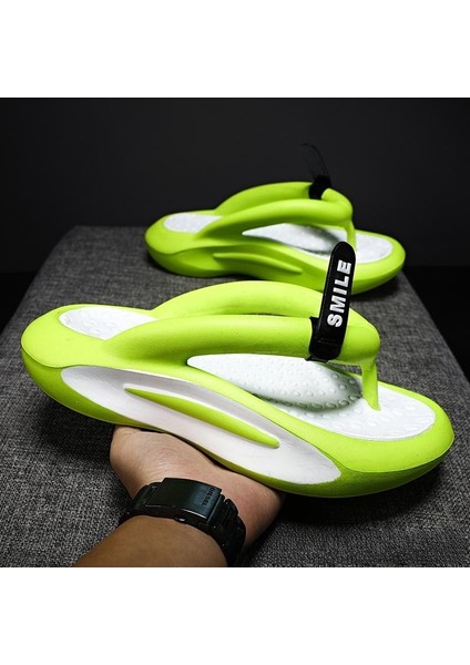 Terlik Yaz Rahat Tutam Moda Açık Kalın Alt Kaymaz Stepping Trendy Spor Net Kırmızı Plaj Ayakkabı (Yurt Dışından)