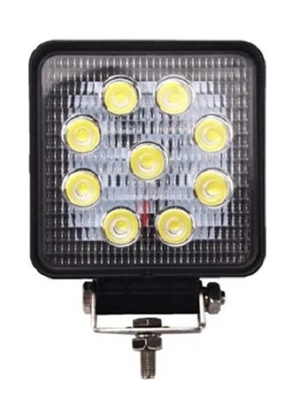 9 LED Kare Off Road Sis Farı Çalışma Lambası 10-30V 27W