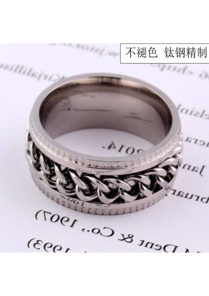 Titanyum Çelik Dönen Halka Yıldızlar ve Ay Dekompresyon Anti-Anksiyete Yüzük Takı (Yurt Dışından)