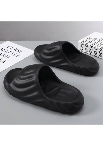 Terlik Erkekler Yaz Flip Flop Kapalı Ev Eğlence Basit Kaymaz Kalın Alt Adım Ev Sandalet ve Terlik (Yurt Dışından)