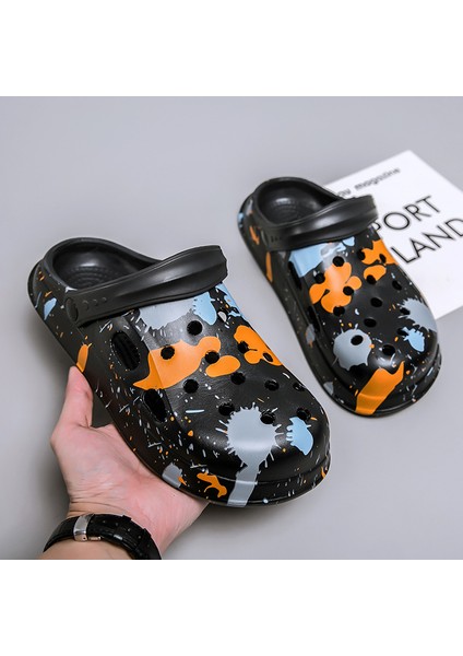 Delik Ayakkabı Erkek Yaz Erkek Çift Kullanımlı Terlik Astronot Baotou Bahçe Sandalet Gençlik Stepping Plaj Sandalet (Yurt Dışından)