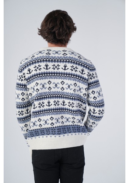 Erkek Jakarlı Çapa Desen Bisiklet Yaka Triko Yün Kazak TRIST-5308 modelleri