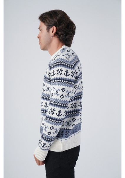 Erkek Jakarlı Çapa Desen Bisiklet Yaka Triko Yün Kazak TRIST-5308 fırsatları