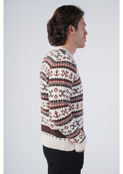 Erkek Jakarlı Çapa Desen Bisiklet Yaka Triko Yün Kazak TRIST-5308 fiyatları