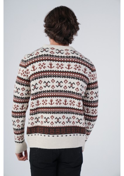 Erkek Jakarlı Çapa Desen Bisiklet Yaka Triko Yün Kazak TRIST-5308 modelleri