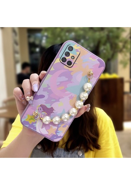 Telefon Kılıfı Samsung Galaxy A71 Zincirli Tam Kapaklı Telefon Kılıfı (Yurt Dışından)