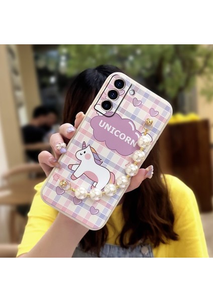 Telefon Kılıfı Samsung Galaxy S21 Fe Zincirli Tam Kapaklı Telefon Kılıfı (Yurt Dışından)
