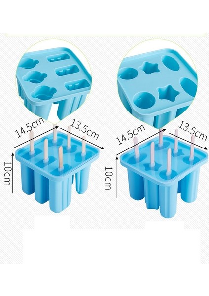 Gıda Sınıfı Silikon Dondurma Kalıbı Ev Ev Yapımı Buzlu Dondurma Kutusu Sınır Ötesi 6 Hatta Buzlu Şeker Kalıbı (Yurt Dışından)