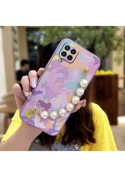 Telefon Kılıfı Samsung Galaxy M32 Zincirli Tam Kapaklı Telefon Kılıfı (Yurt Dışından)