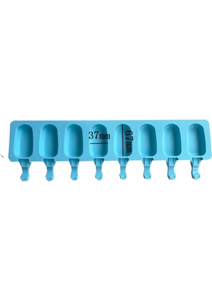 8 Hatta Oval Dondurma Kalıbı Dondurma Kalıbı Yaz Popsicle Silikon Kalıp Buz Küpü Yapma Makinesi (Yurt Dışından)